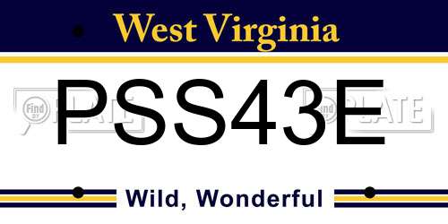 PSS43E West Virginia License Plate
