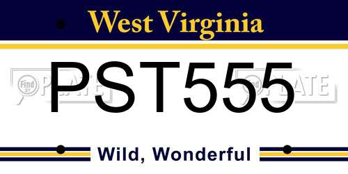 PST555 West Virginia License Plate