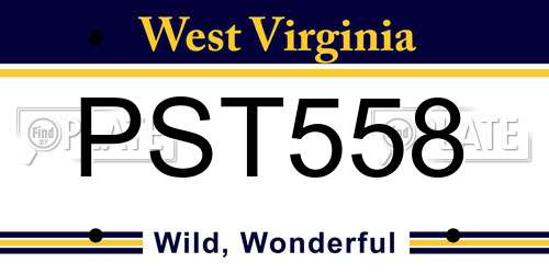 PST558 West Virginia License Plate