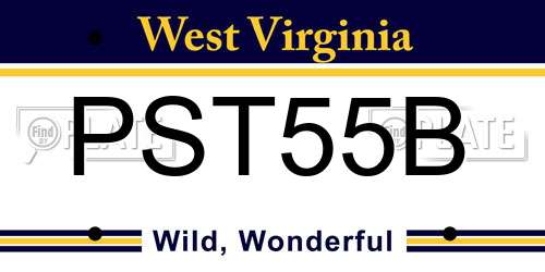 PST55B West Virginia License Plate