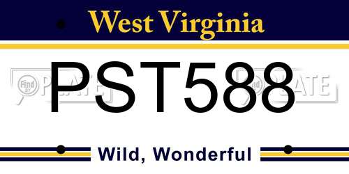 PST588 West Virginia License Plate