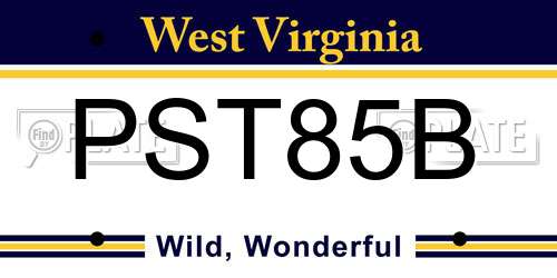 PST85B West Virginia License Plate