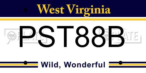 PST88B West Virginia License Plate