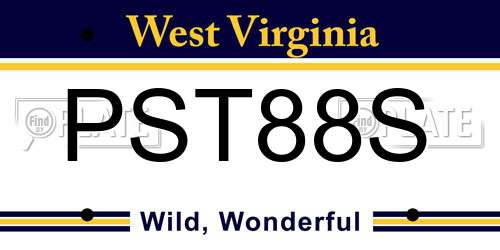PST88S West Virginia License Plate