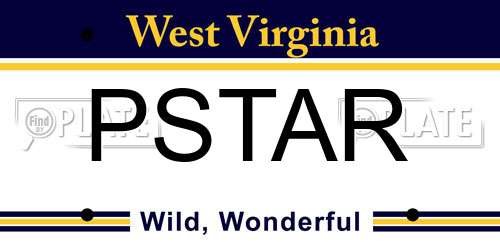 PSTAR West Virginia License Plate