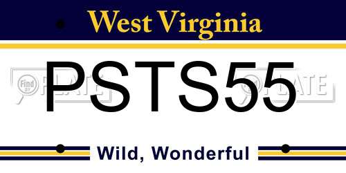 PSTS55 West Virginia License Plate