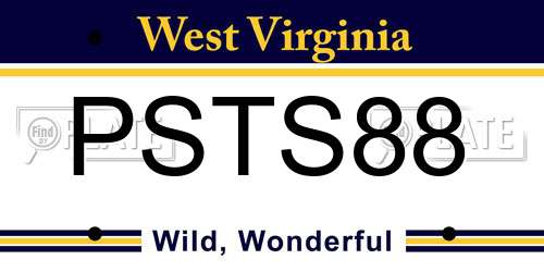 PSTS88 West Virginia License Plate