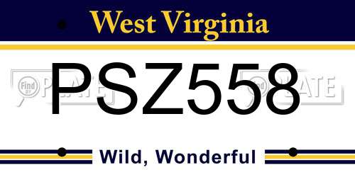 PSZ558 West Virginia License Plate