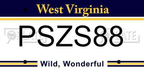 PSZS88 West Virginia License Plate