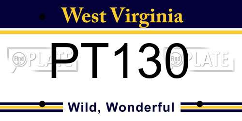 PT130 West Virginia License Plate