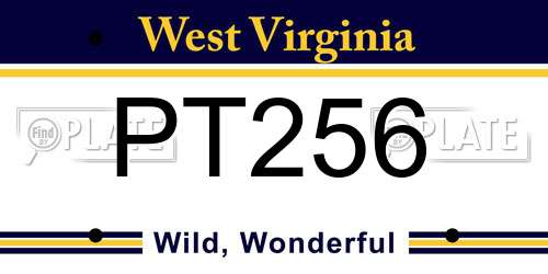PT256 West Virginia License Plate