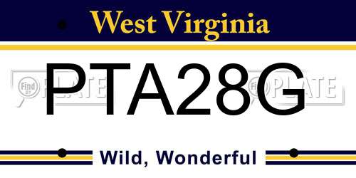 PTA28G West Virginia License Plate