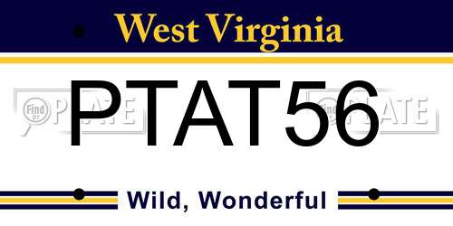 PTAT56 West Virginia License Plate