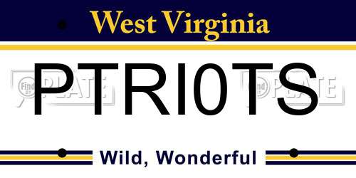 PTRI0TS West Virginia License Plate