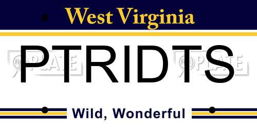 PTRIDTS West Virginia License Plate