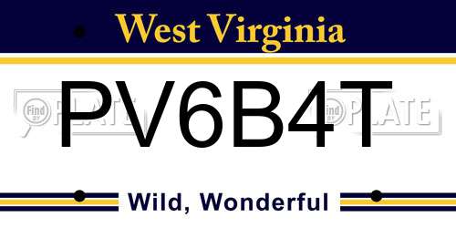 PV6B4T West Virginia License Plate