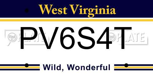 PV6S4T West Virginia License Plate