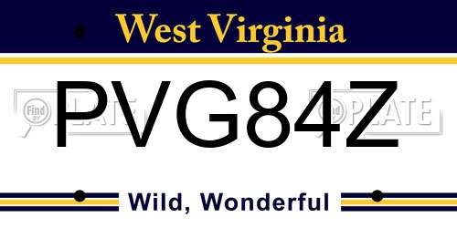 PVG84Z West Virginia License Plate