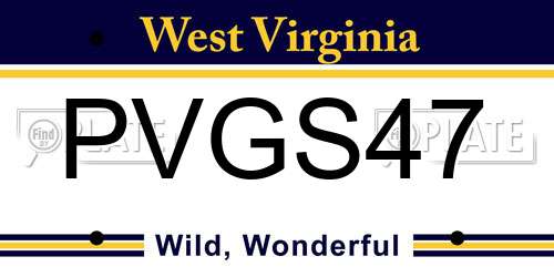 PVGS47 West Virginia License Plate