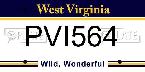 PVI564 West Virginia License Plate