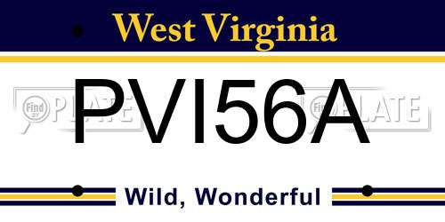 PVI56A West Virginia License Plate