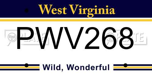 PWV268 West Virginia License Plate