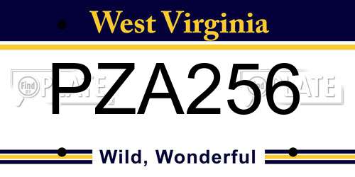 PZA256 West Virginia License Plate
