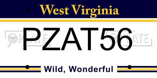 PZAT56 West Virginia License Plate
