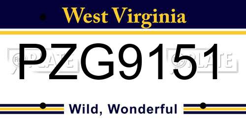 PZG9151 West Virginia License Plate