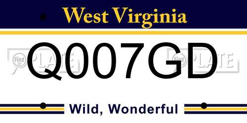 Q007GD West Virginia License Plate