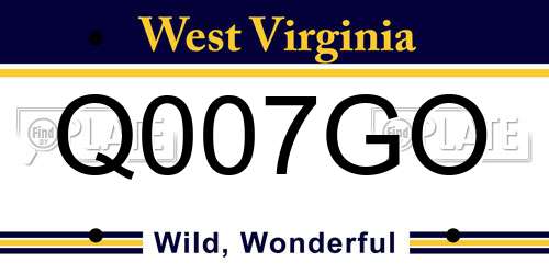 Q007GO West Virginia License Plate