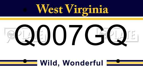 Q007GQ West Virginia License Plate