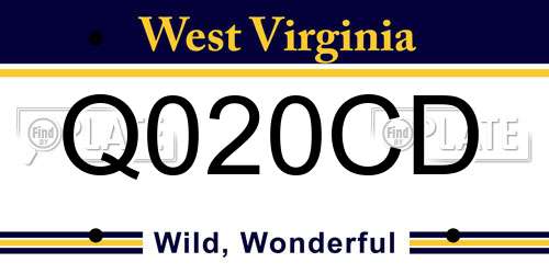 Q020CD West Virginia License Plate