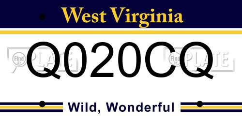 Q020CQ West Virginia License Plate