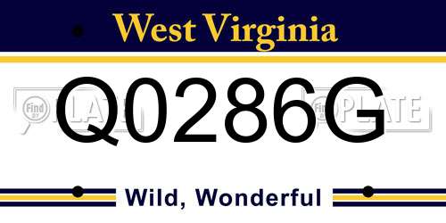 Q0286G West Virginia License Plate
