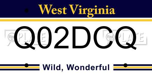 Q02DCQ West Virginia License Plate