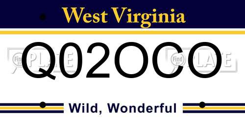 Q02OCO West Virginia License Plate