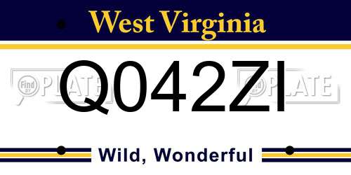 Q042ZI West Virginia License Plate