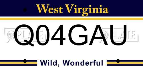 Q04GAU West Virginia License Plate