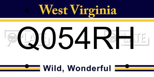 Q054RH West Virginia License Plate