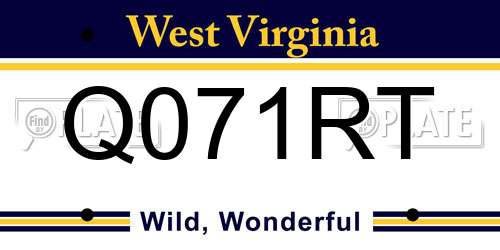 Q071RT West Virginia License Plate