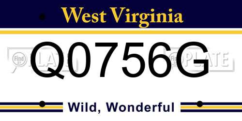 Q0756G West Virginia License Plate