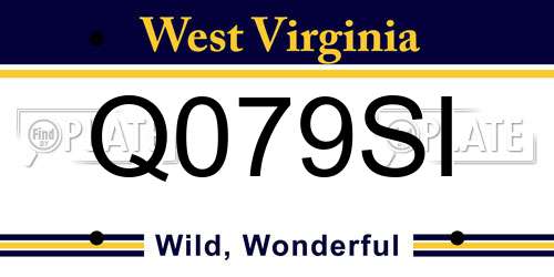 Q079SI West Virginia License Plate