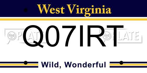 Q07IRT West Virginia License Plate