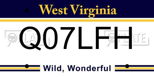 Q07LFH West Virginia License Plate