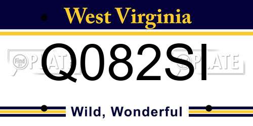 Q082SI West Virginia License Plate
