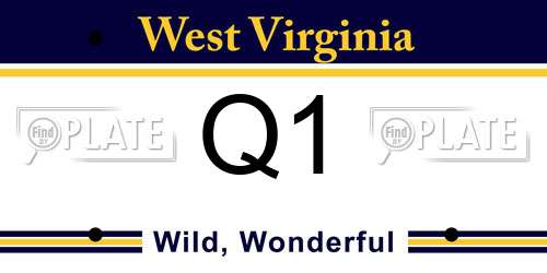 Q1 West Virginia License Plate