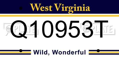Q10953T West Virginia License Plate