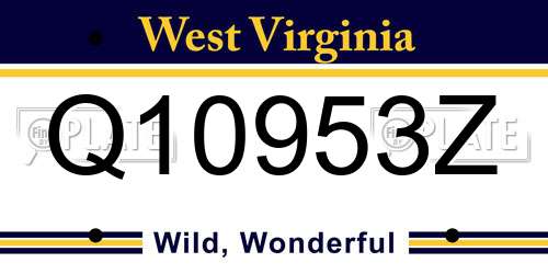 Q10953Z West Virginia License Plate