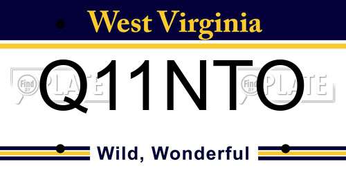 Q11NTO West Virginia License Plate